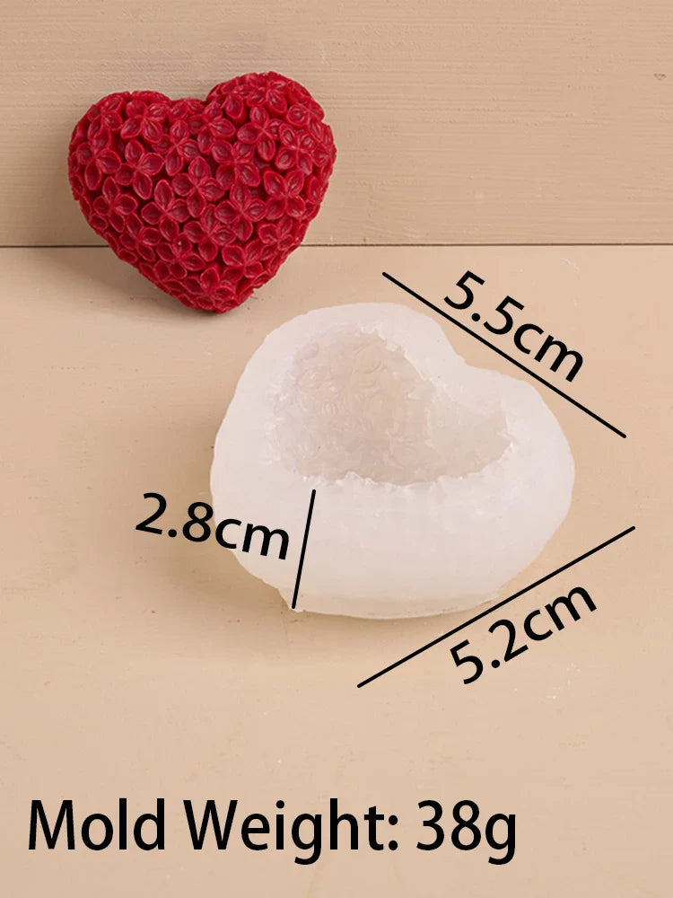 3D Love Flower Silicone Mold – Heart Candle, Soap, Resin & Chocolate DIY Kit for Valentine's Day