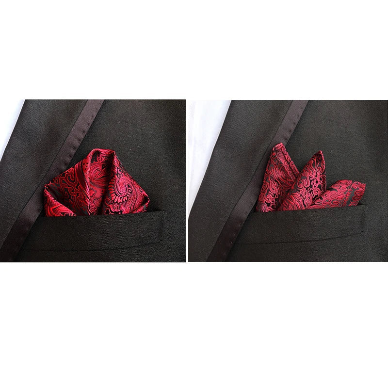 41 Colors 25 x 25 cm (9.8 x 9.8 in) Men's Pocket Square Handkerchief - Paisley, Dot & Stripe Wedding Hanky