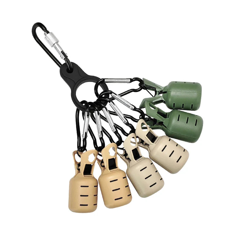 6-Pack Squid Jig Bait Protector Kit — Egi Hook Covers with Carabiner, Webfoot Octopus and Cuttlefish Lure Caps