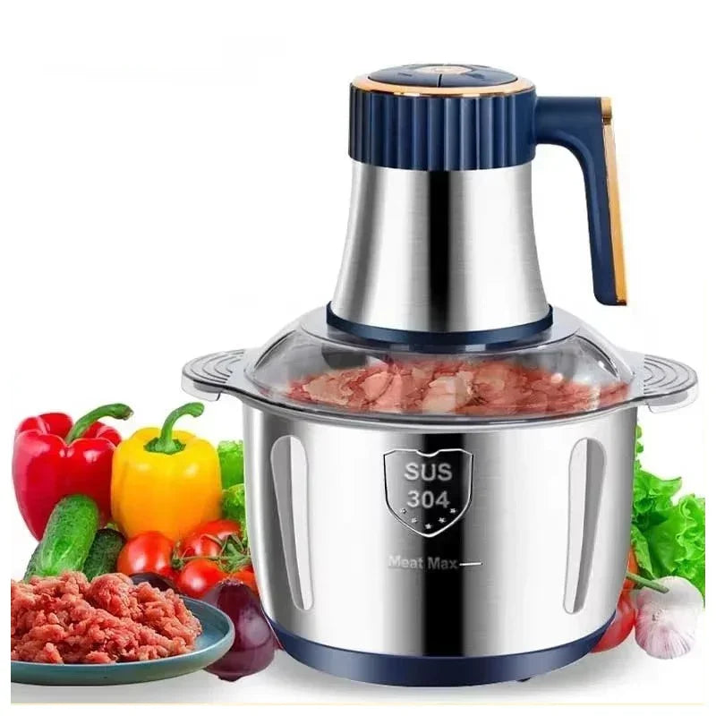 Electric Meat Grinder 5L (1.32 US gal / 5.28 qt) Stainless Steel Food Processor and Vegetable Chopper 200W 5-Speed