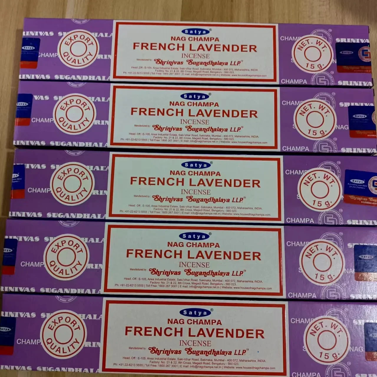 5-Box Nag Champa Incense Sticks — 50–60 Handmade Sticks (20 cm / 8 in) Sandalwood & White Sage Home Fragrance