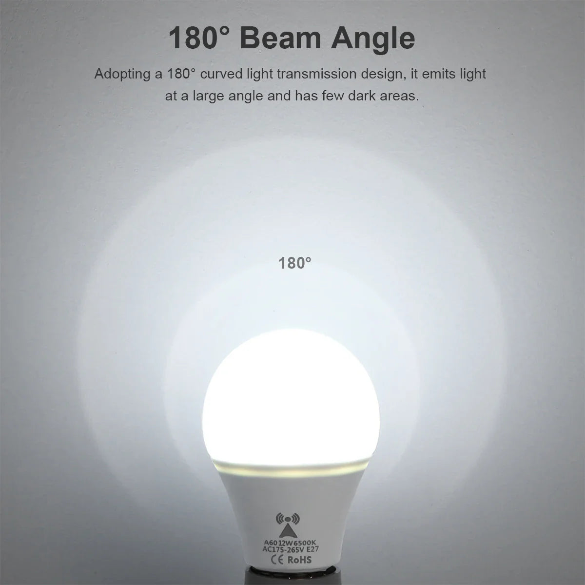 2-Pack LED Motion Sensor Night Light — Radar Microwave Induction, E27 12W, Auto On/Off in Dark, 110–220V for Bedroom & Nursery
