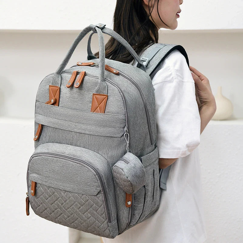 Waterproof Diaper Bag Backpack for Moms – Multi-Pocket Baby Travel Tote with Changing Pad & Stroller Straps