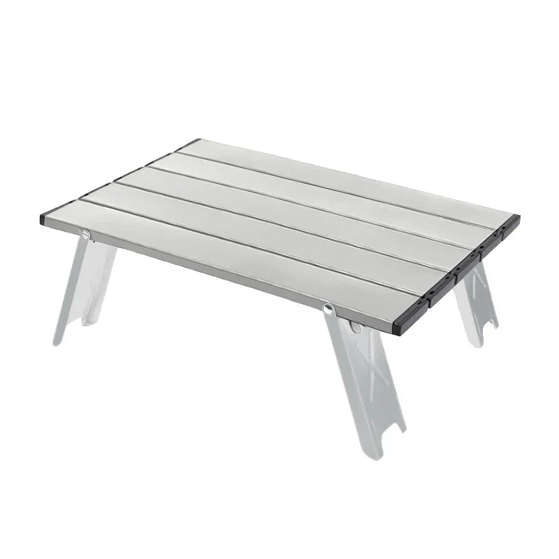 Lightweight Mini Roll-Up Aluminum Table – Portable Foldable Camping, Backpacking, Picnic, Fishing & BBQ Table