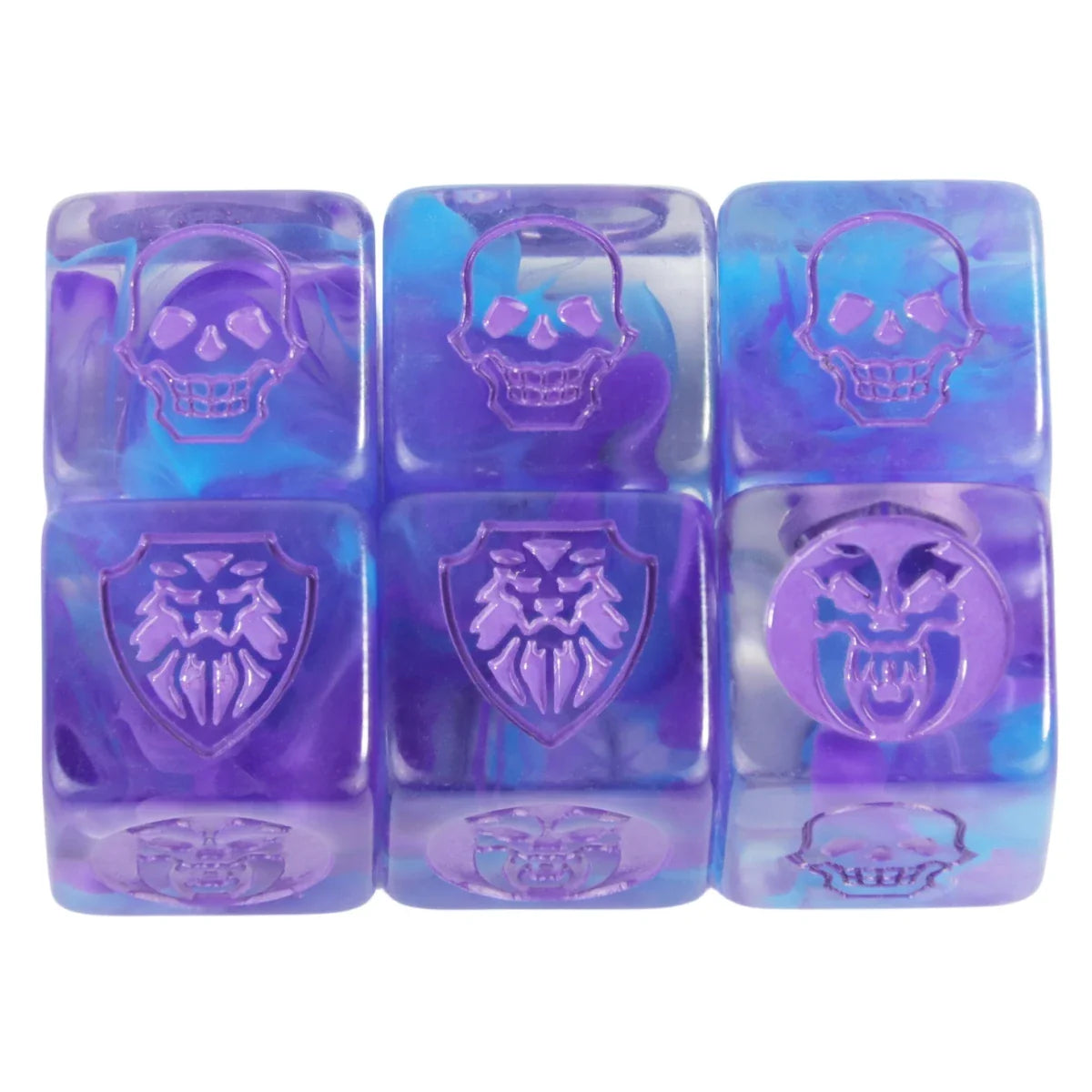 6-Pack 16mm D6 Game Dice - Transparent, Opaque & Marble Colors for Board Games & Tabletop RPGs