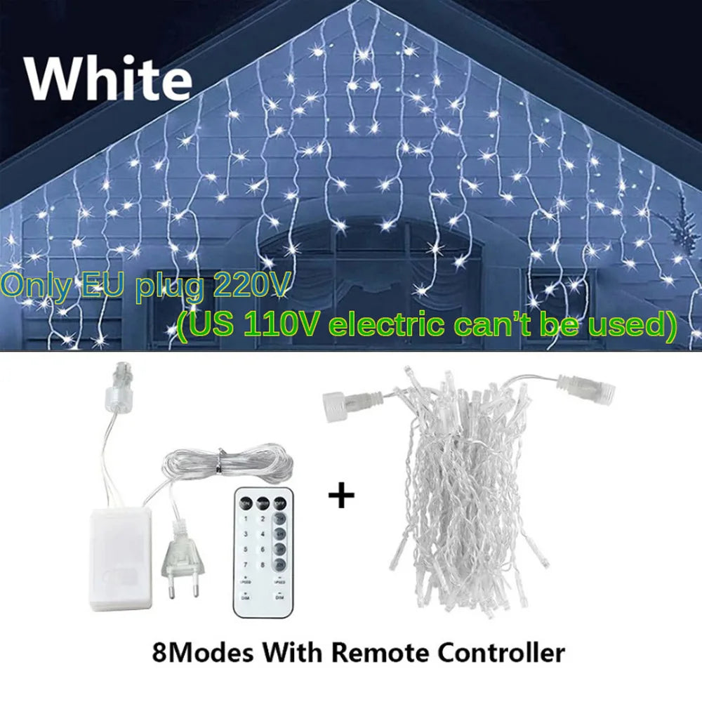 Waterproof LED String Lights 3.5–25m (11.5–82 ft) | Warm White / Cold White / Multicolor | 8 Modes IP65 EU Plug