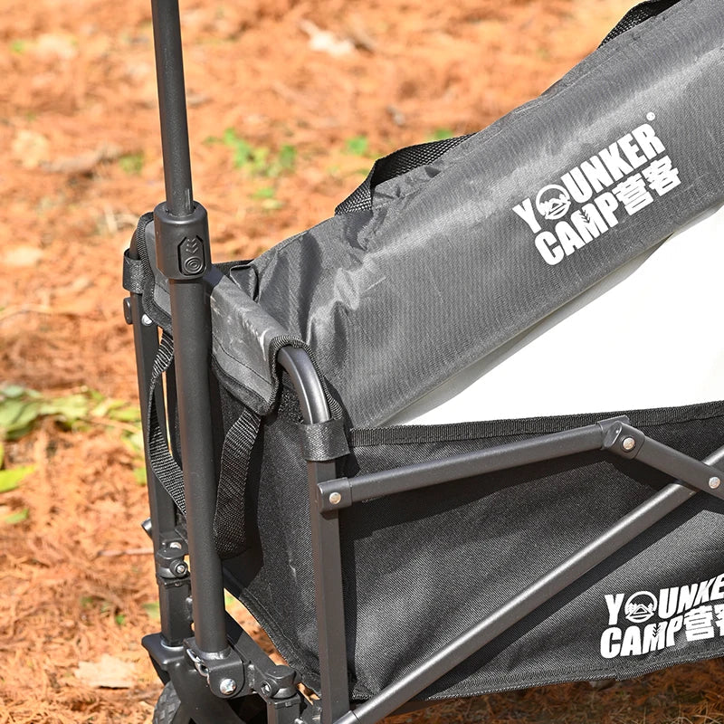 Collapsible Folding Beach Wagon Cart - Heavy-Duty Portable Utility Trolley for Camping & Outdoor (5-Inch Wheels)