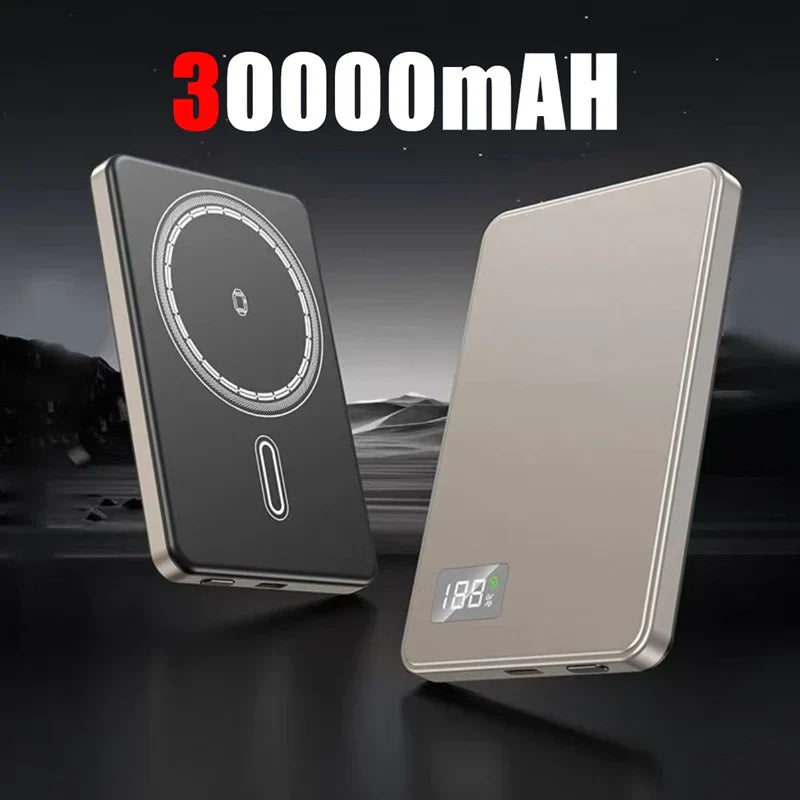 50000mAh Magnetic Wireless Power Bank PD 22.5W Fast Charge — MagSafe Compatible Portable Charger for iPhone Samsung Xiaomi