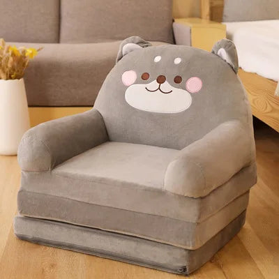 Foldable Kids Cartoon Sofa Bed — Plush Toddler & Baby Seat, Princess Nap Cushion