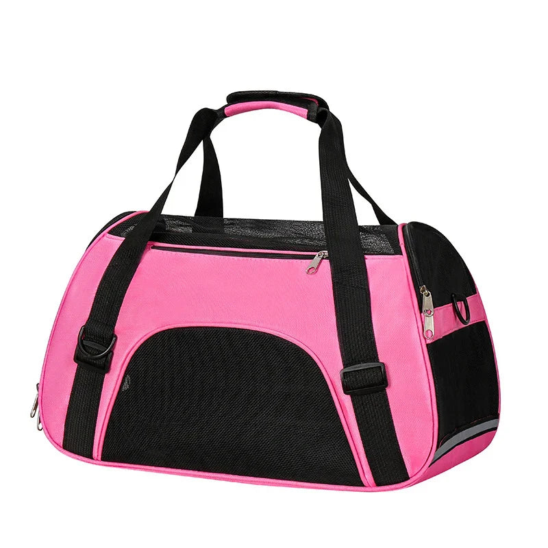 Portable Mesh Pet Carrier – Breathable Foldable Travel Handbag for Cats & Small Dogs