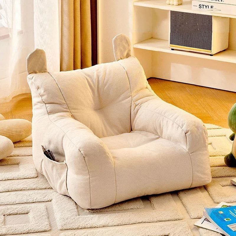 Bear Kids Sofa Chair with Storage Pocket | Soft Ergonomic Small Lazy Sofa for Kids & Living Room