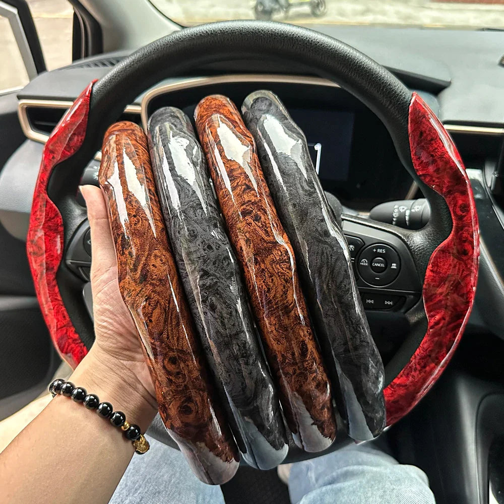 2-Pack Carbon Fiber Silicone Steering Wheel Covers 38 cm (15 in) Anti-Slip Universal Car Interior