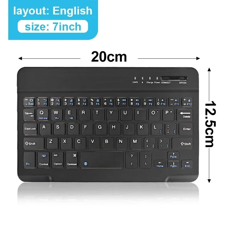 Bluetooth Compact 59-Key Wireless Keyboard for iPad Air/Pro/Mini & Tablets – Rechargeable, Micro USB, 7–13 Inch (17.8–33 cm) Compatible