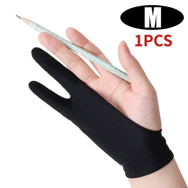Palm Rejection Two-Finger Drawing Glove for Graphic Tablets - Right/Left Hand