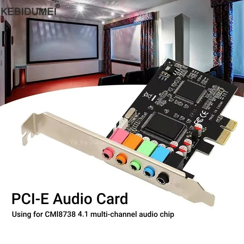 PCIe x1 4.1/6-Channel 24-Bit 3D Audio PCI Express Sound Card for PC EAX A3D DirectSound