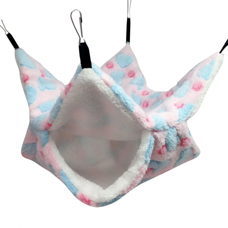 Fleece Hammock Hideout for Small Pets - Hamster, Guinea Pig, Sugar Glider, Rat | 20x20 cm (7.9x7.9 in) & 34x34 cm (13.4x13.4 in)