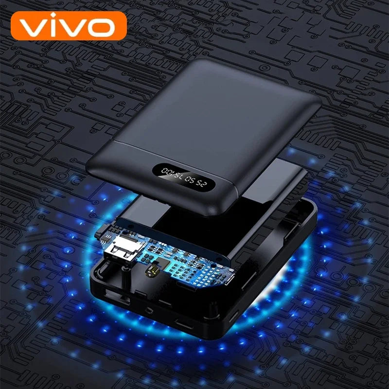 10000mAh 120W Portable Power Bank with LED Display – Fast Wireless & USB-C Charging for Smartphones