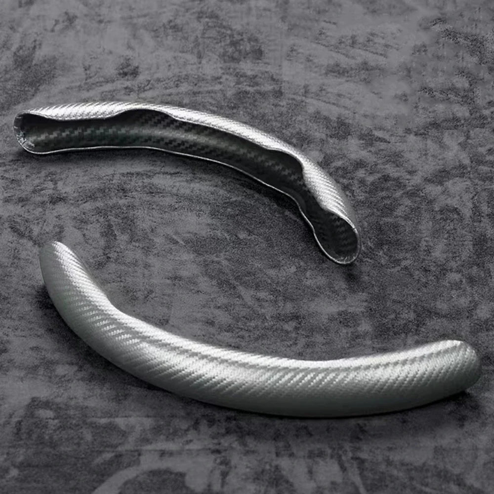 Carbon Fiber 2-Pack Steering Wheel Covers for 37-38 cm (14.6-15.0 in) Wheels – Non-Slip Washable Interior Protector (Left & Right)