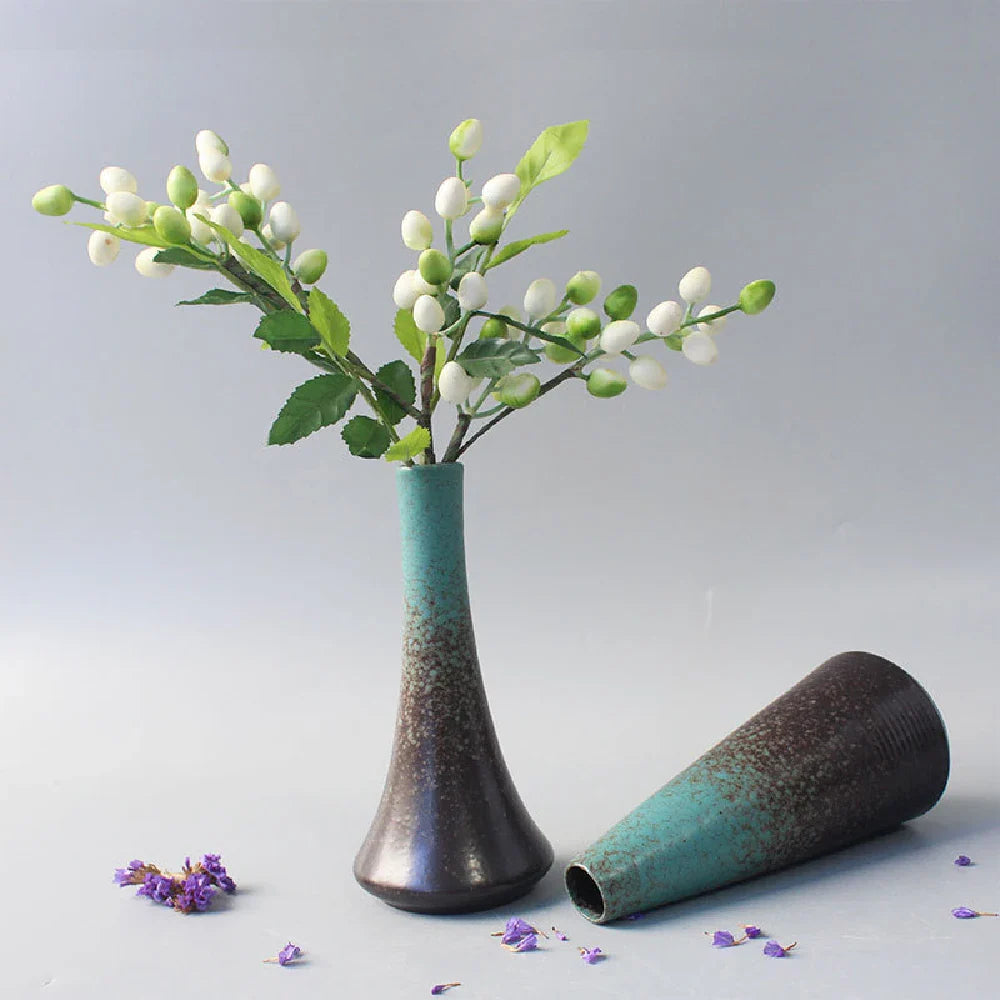 Ceramic Small Flower Bud Vase - Minimalist Japanese-Style Tabletop Home Decor