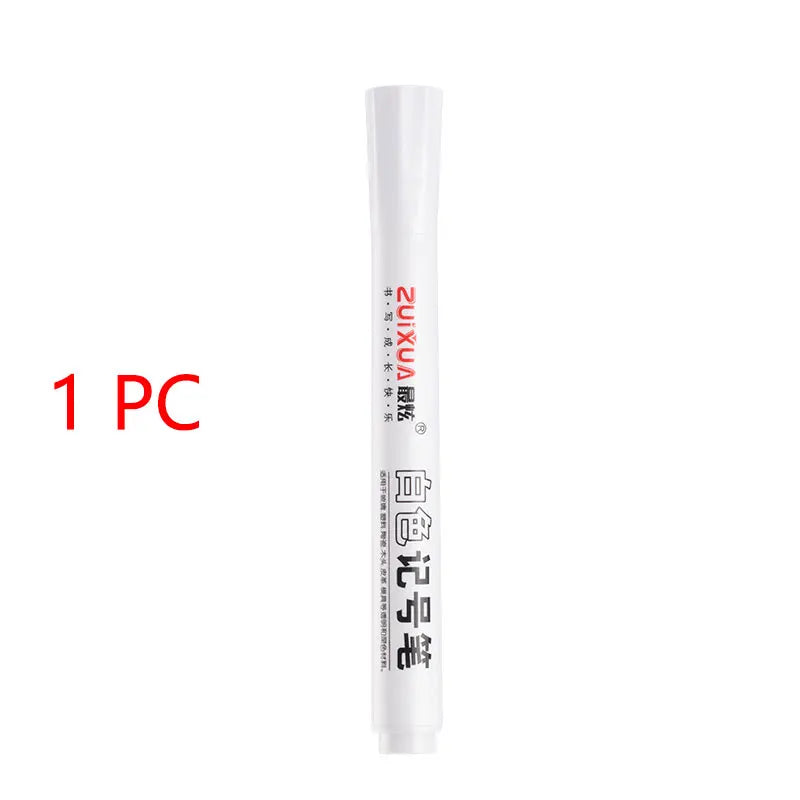 White Opaque Oily Waterproof Gel Marker Pen - Multi Nib Sizes 0.8/1.0/2.0/2.8mm for DIY, Graffiti, Sketching