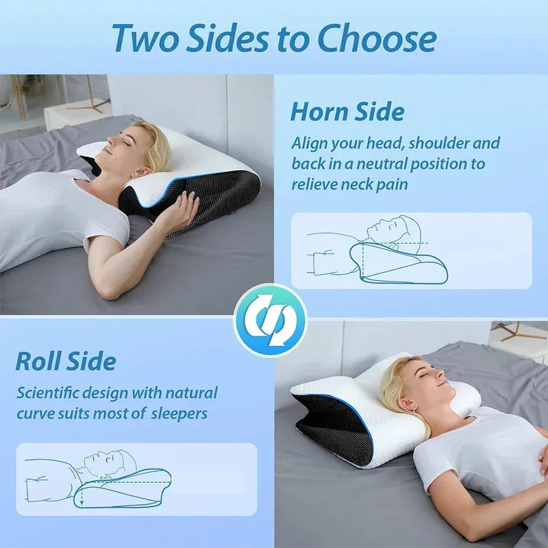 Butterfly Memory Foam Neck Pillow – Cervical Orthopedic Slow-Rebound Pillow for Sleep & Neck Support