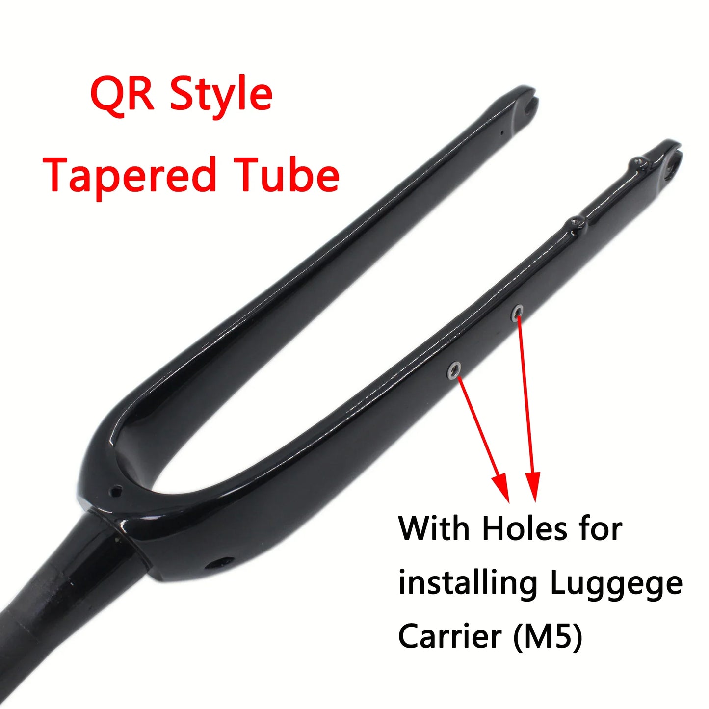 700C UD T800 Full Carbon Road & Gravel Bike Fork — Disc Brake, Luggage Carrier Mount, 45mm Offset