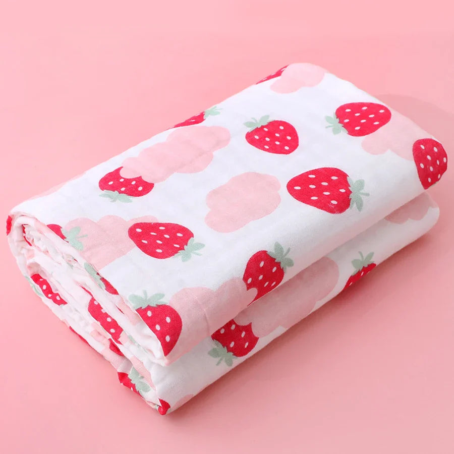 4-Layer Cotton Gauze Baby Bath Towel & Swaddle Blanket 70 x 90 cm (27.6 x 35.4 in) – Soft Newborn to Toddler Washcloth