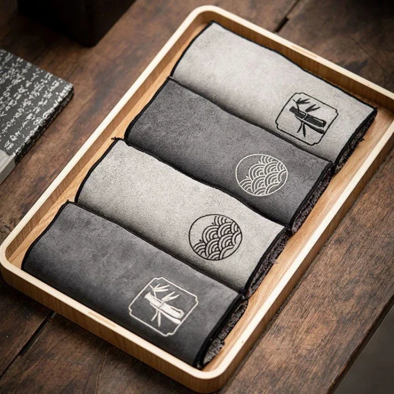 Absorbent Tea Towel for Tea Ceremony Cotton + Suede Tea Cloth 29.2 x 17 cm (11.5 x 6.7 in)