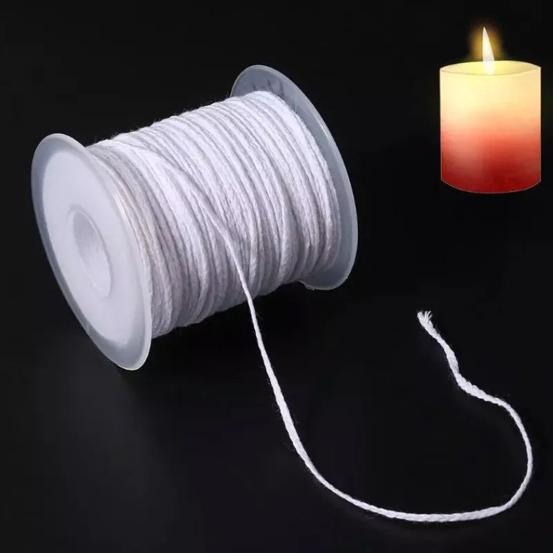 200ft (61m) 24-Ply Braided Cotton Candle Wick Roll – DIY Candle Wicks for Soy, Paraffin & Beeswax