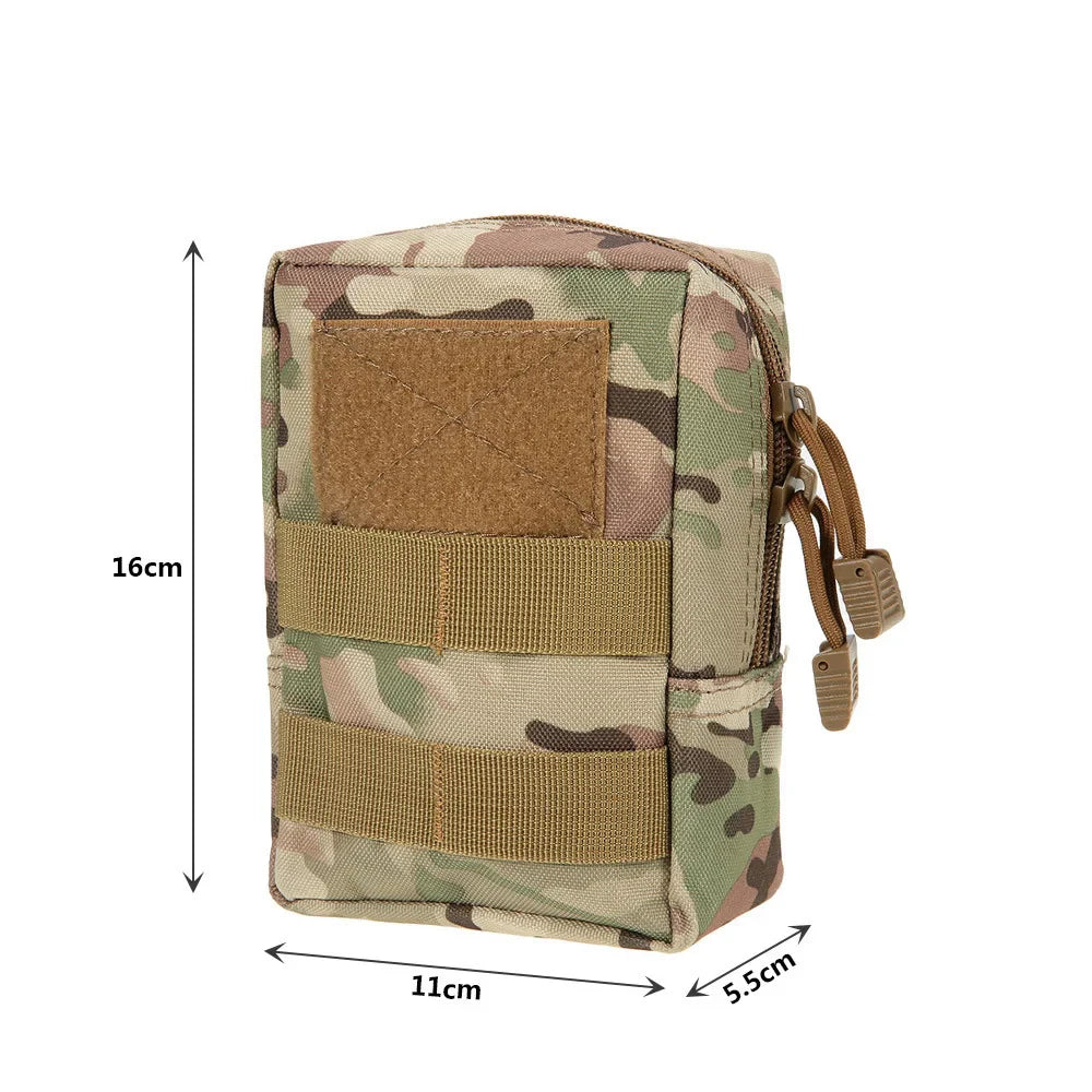 600D Nylon MOLLE Waist Pouch – Tactical Hunting Belt Pack Zipper Utility Bag