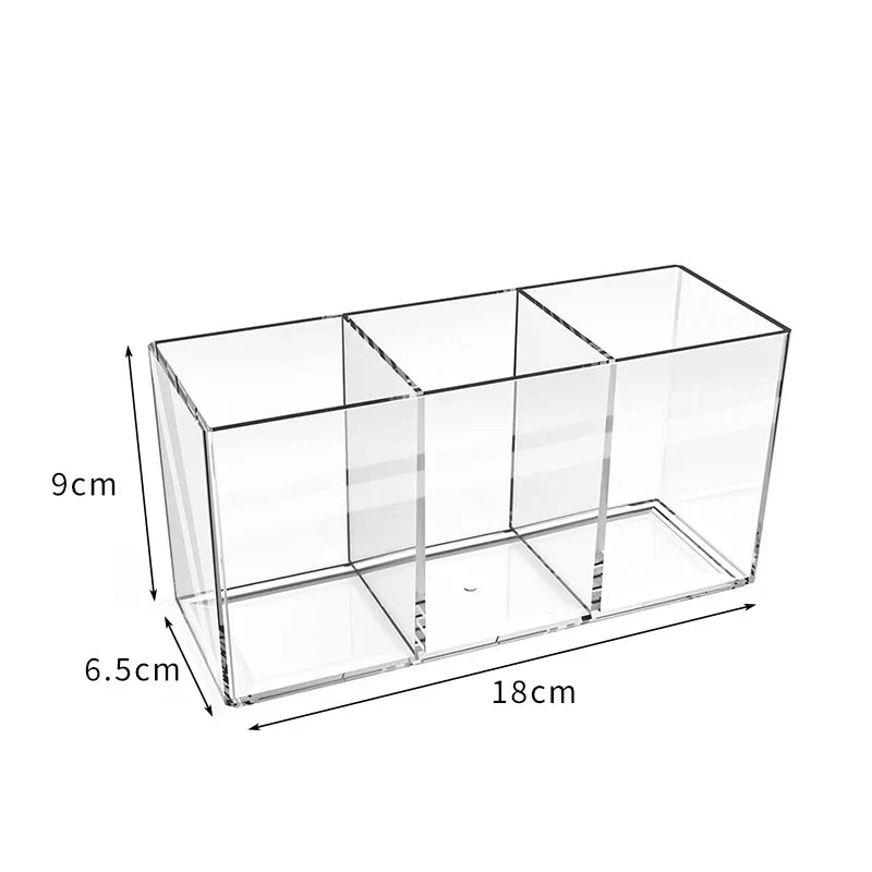 Clear Acrylic Makeup Brush Organizer – Transparent Cosmetic Holder for Lipstick, Brushes & Makeup Tools