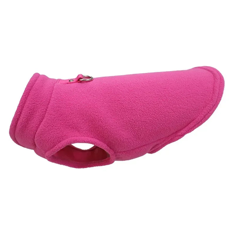 Winter Fleece Pet Jacket Vest with D-Ring – Warm Dog & Cat Coat for Small Breeds (Chihuahua, French Bulldog)