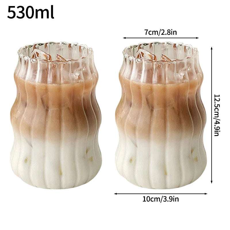 Aesthetic Glass Tumbler 865ml (29.2oz) — Iced Coffee, Latte, Water & Cocktail Cup