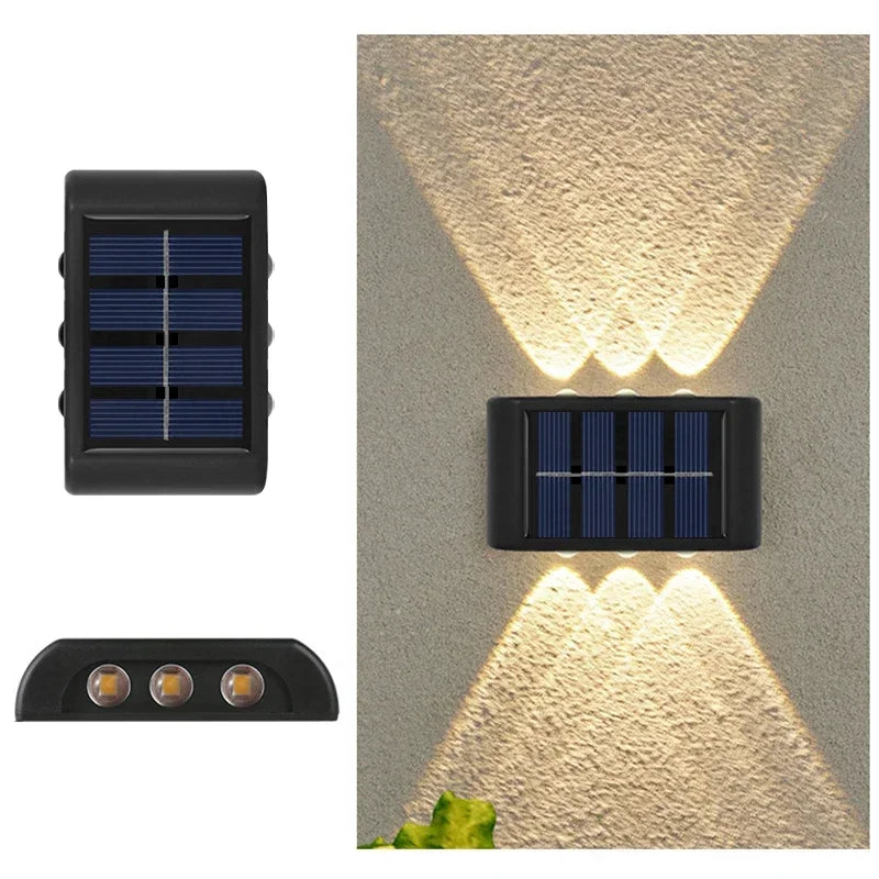 Solar LED Wall Light - Waterproof Dusk-to-Dawn Outdoor Fence & Garden Lamp for Porch, Yard, Walkway, Camping