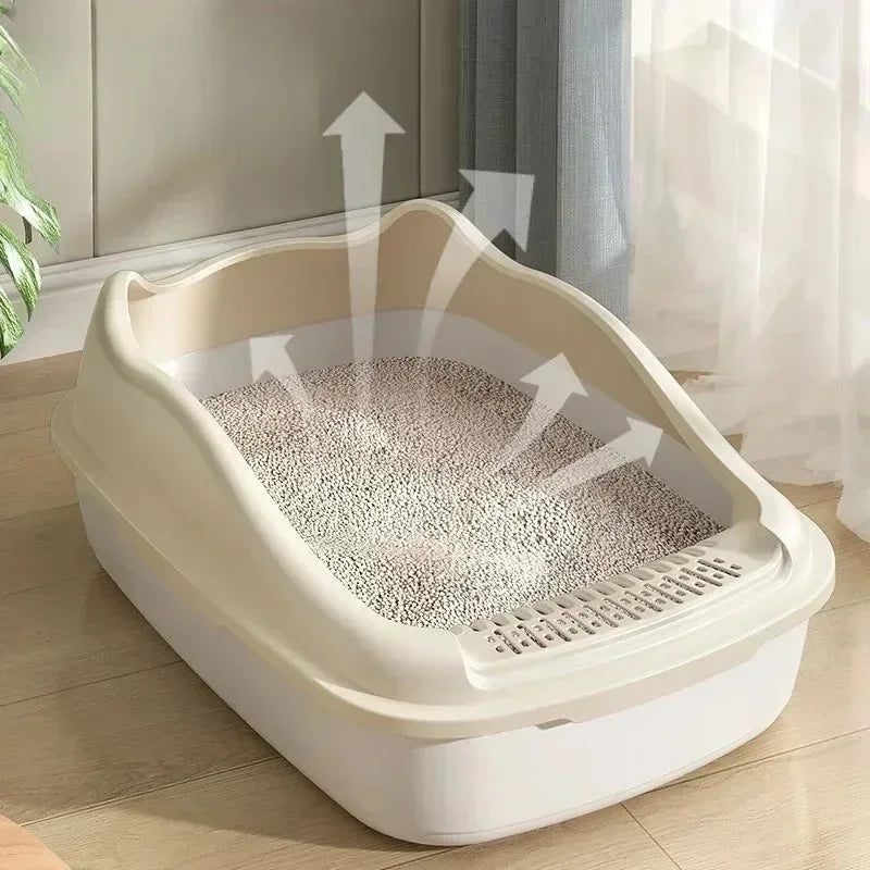 High-Sided Cat Litter Box — Anti-Splash Kitty Sandbox with Side Entry (14.5 x 11.5 x 6.3 in / 36.9 x 29.3 x 16 cm)
