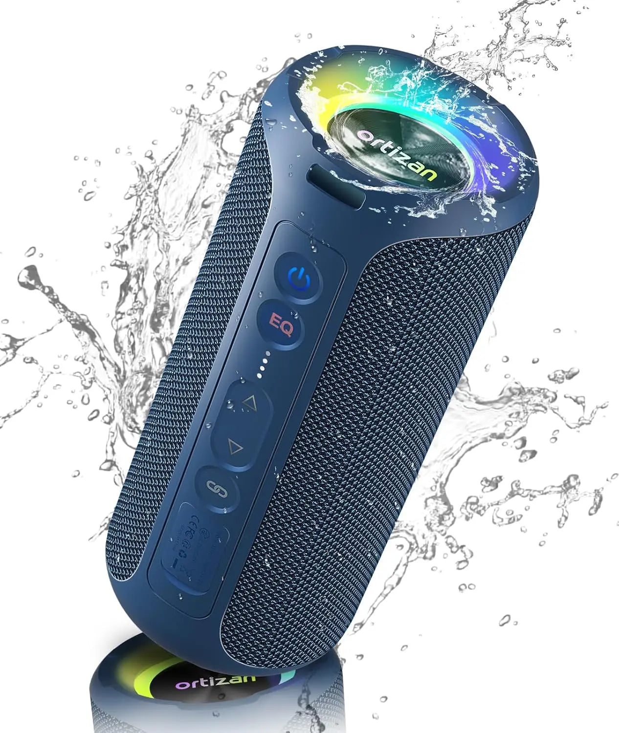 40W Portable Bluetooth Speaker - IPX7 Waterproof, Deep Bass, 30H Playtime, LED Light Show, 3 EQ Modes, Bluetooth 5.3, TF/AUX