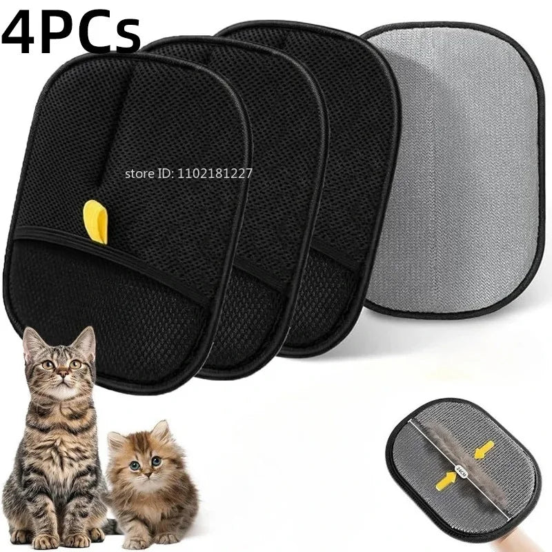 Double-Sided Pet Grooming Gloves Reusable Hair Remover for Dogs and Cats 1–4 Pack
