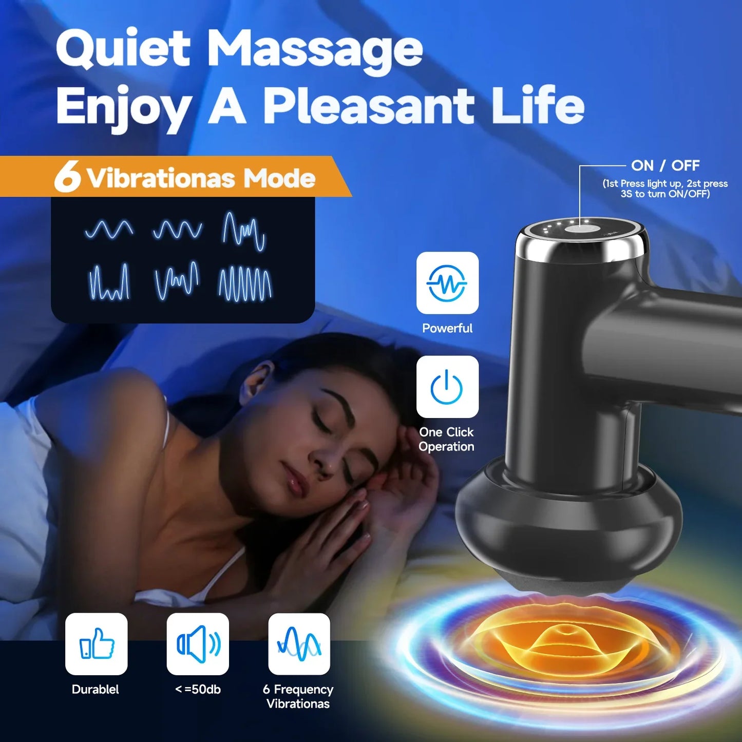 USB-C Rechargeable Body Sculpting Massager with 5 Washable Heads – Cellulite & Deep Tissue Full-Body Massage for Abdomen Back Butt Legs Arms