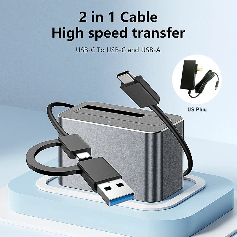 2.5/3.5-Inch SAS/SATA HDD Enclosure to USB 3.0 Docking Station, Aluminum HDD Caddy — Supports up to 18TB