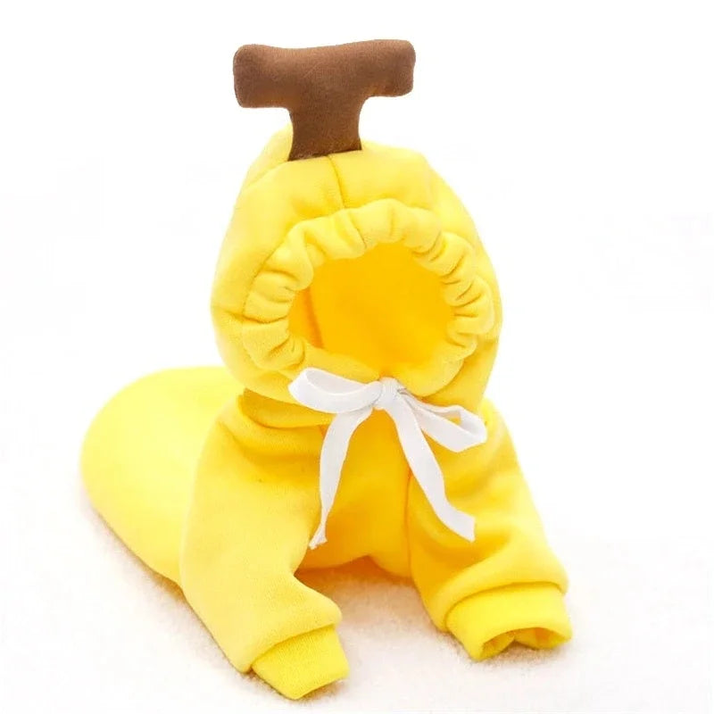 Fruit Print Fleece Hoodie for Small Dogs – Warm Pet Jacket for Puppies & Cats