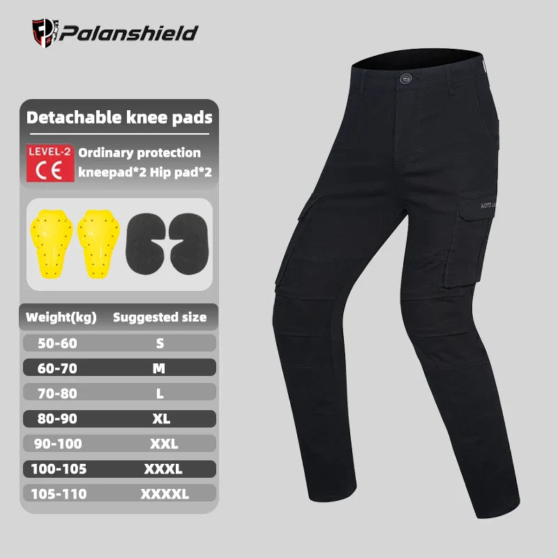 Motorcycle Riding Pants - Anti-Fall Anti-Tear with Detachable Armor, Retro Off-Road All-Season