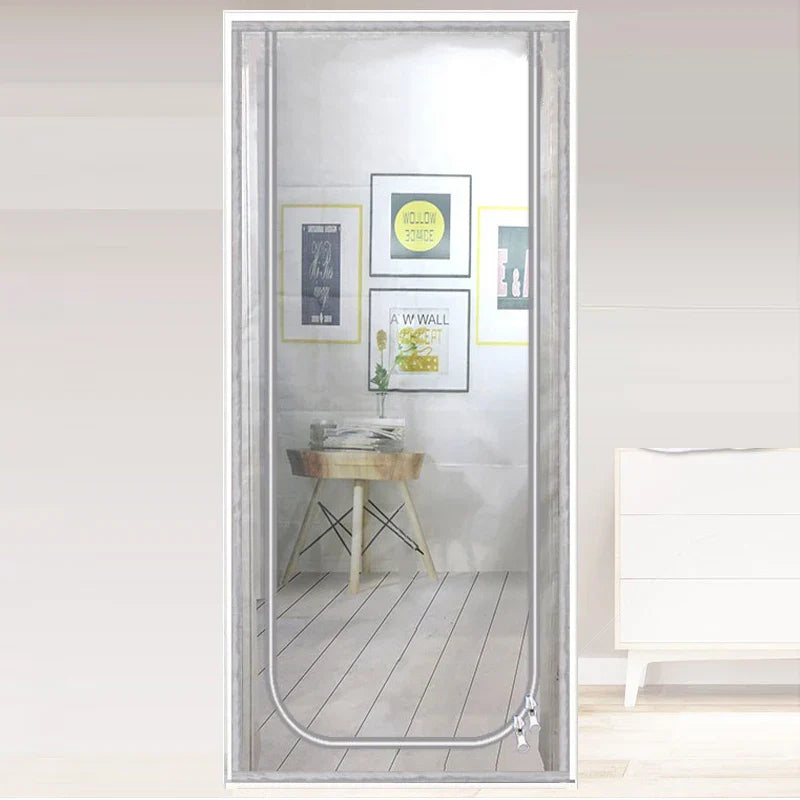 Cat-Resistant Zipper Door Screen - Nano Mesh Pet Door Curtain, Anti-Mosquito & Scratch-Proof, Up/Left Opening