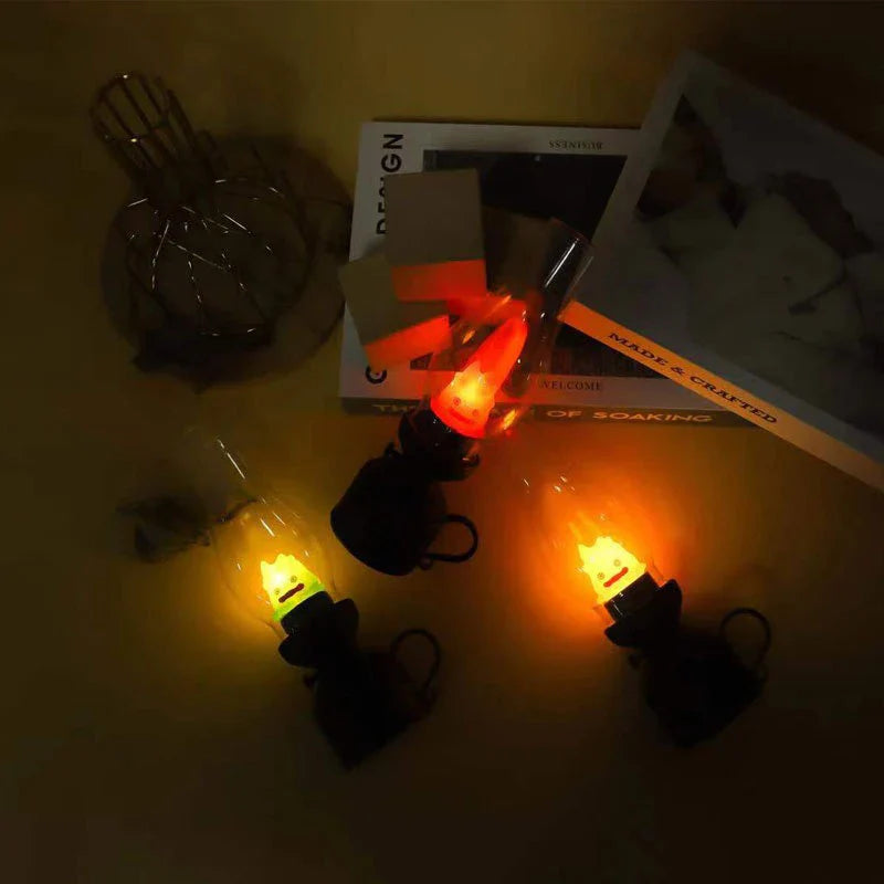Calcifer Flameless LED Night Light Cartoon Kerosene Lamp Retro Decorative Bedside Candle