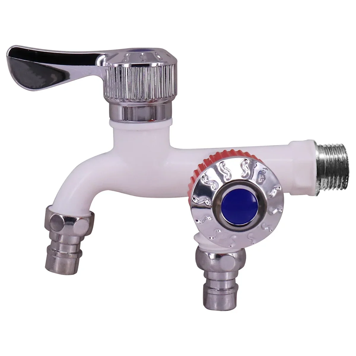 Multi-Function Splash-Proof Plastic Faucet — Wall-Mount Dual-Control Washing Machine & Kitchen Adapter