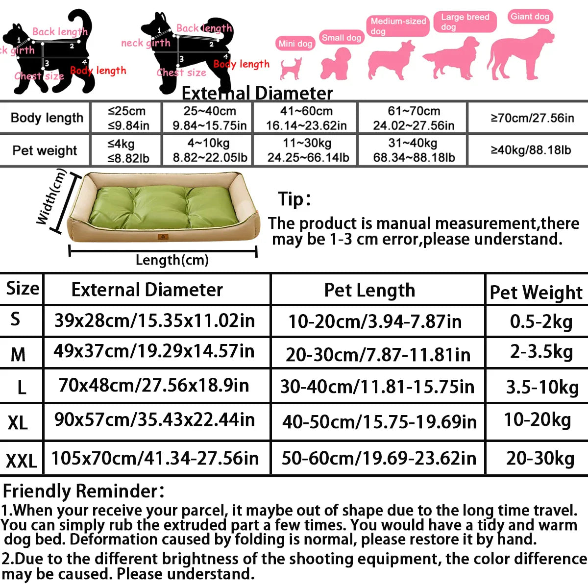 Large Waterproof Cooling Dog and Cat Bed Removable Washable Non-Slip All-Season Pet Mat
