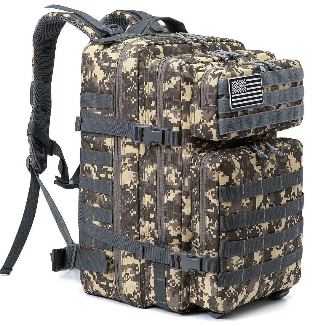 45L (11.9 gal) Tactical Backpack – Large Capacity Molle 3-Day Assault Pack for Hiking, Camping & Trekking