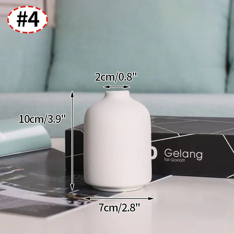 Ceramic Decorative Vase for Dried Flowers & Hydroponic Plants, Modern Table Ornament for Living Room Bedroom Office