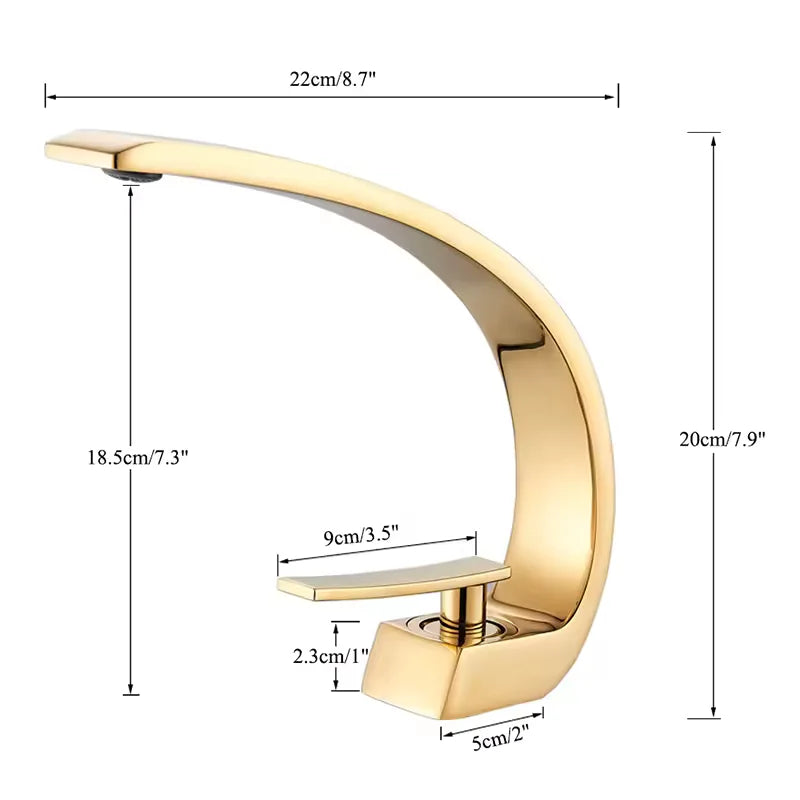 Brass Deck-Mount Basin Faucet Single Hole - Single-Handle Hot & Cold Mixer Tap, Chrome Finish