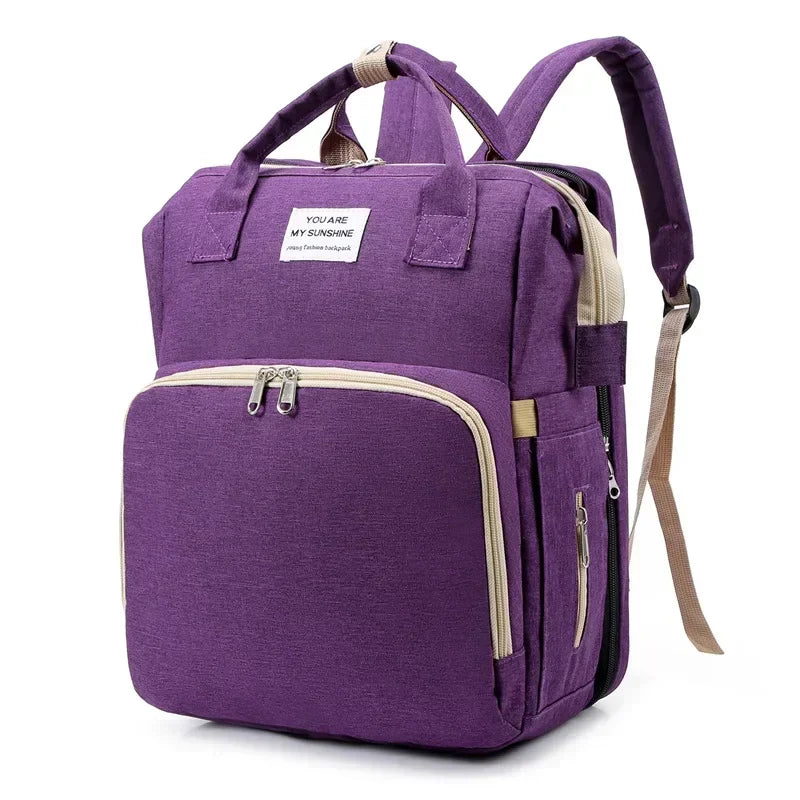 Large Capacity Mommy Diaper Bag Backpack with Changing Mat, 36–55L Baby Nursing & Nappy Organizer