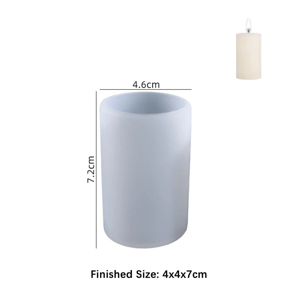 Cylinder Silicone Mold for 3D Scented Candle and Soap Making - DIY Resin, Wax & Plaster Crafts